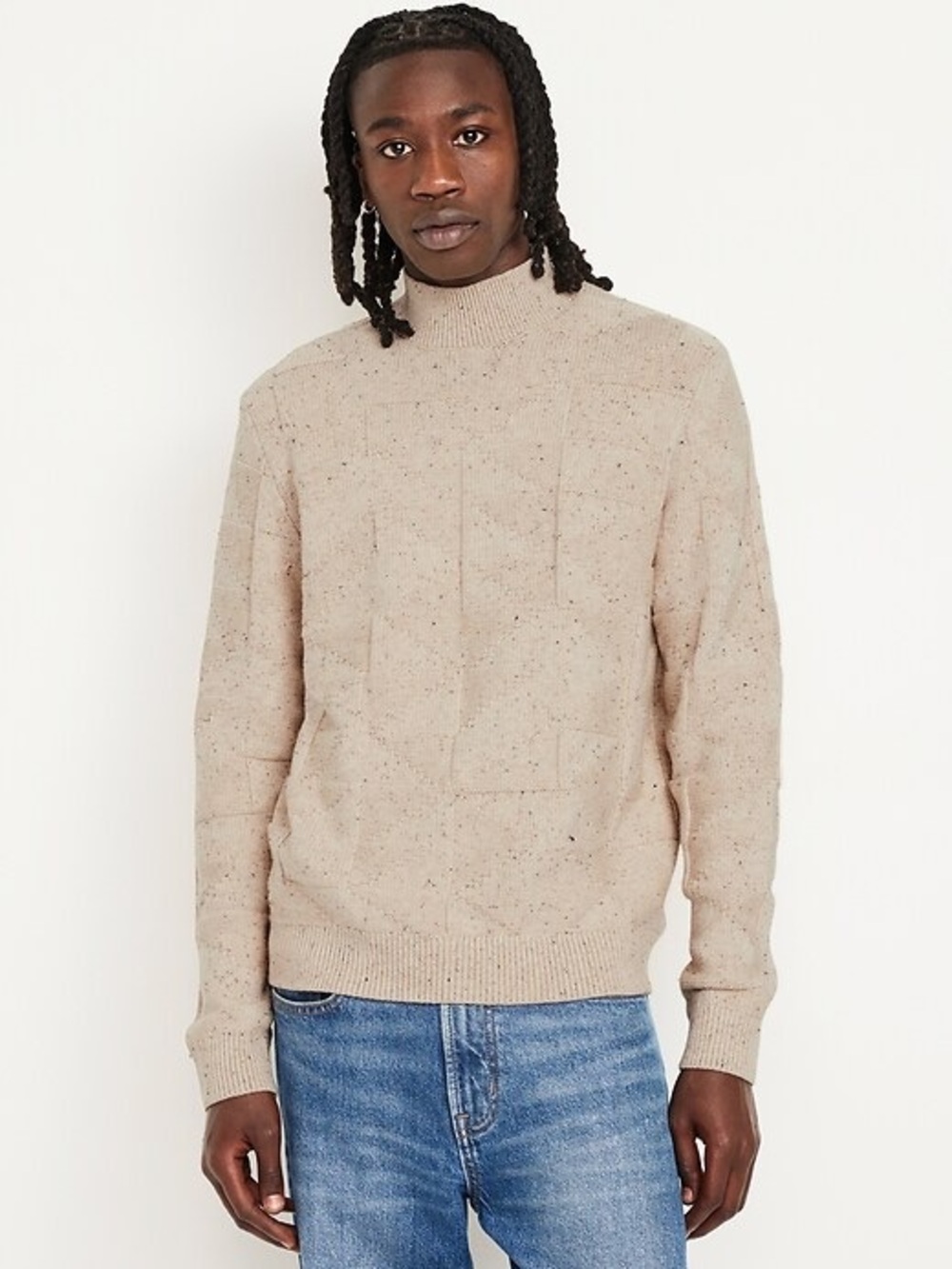 💫4/$25 • Old Navy Oatmeal Heather Mock-Neck Neps Sweater